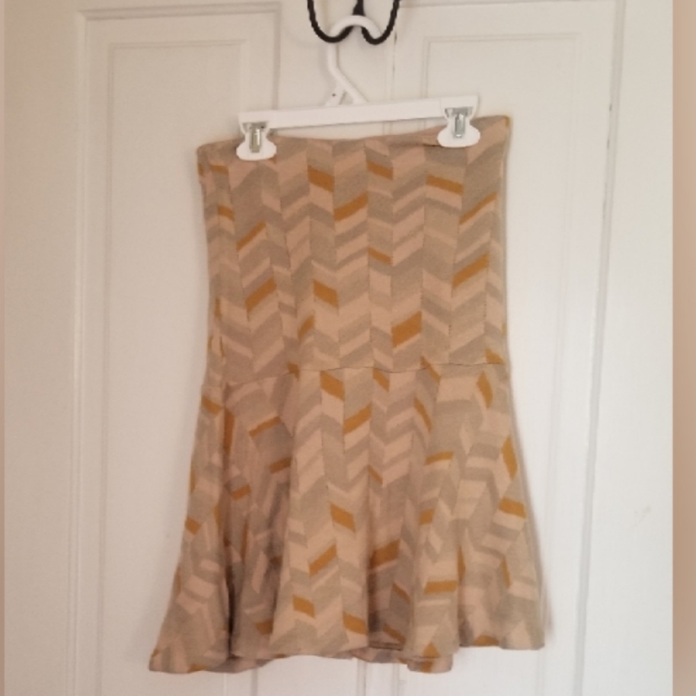 Moth high wasted geometric pattern swing skirt